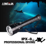 Powerful LED Diving Flashlight Super 8000LM 3/5LED Professional Underwater Torch IP8 Waterproof rating Lamp Using 18650 Battery