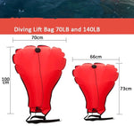 New Scuba Diving Lift Reflective Snorkeling Bag Cave Wreck Salvage Flotation Gear Equipment Over Pressure Valve Bag 70/140 LBS