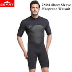 SBART 2MM Neoprene Wetsuit Men Keep Warm Swimming Scuba Diving Bathing Suit Short Sleeve Triathlon Wetsuit for Surf Snorkeling