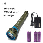 2024 new 8000LM high power Waterproof Diving Flashlight T6 L2 Underwater light 3 Modes 18650/26650 Scuba Flash Light