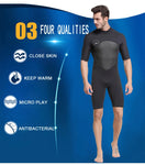 SBART 2MM Neoprene Wetsuit Men Keep Warm Swimming Scuba Diving Bathing Suit Short Sleeve Triathlon Wetsuit for Surf Snorkeling