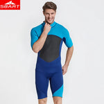 SBART 2MM Neoprene Wetsuit Men Keep Warm Swimming Scuba Diving Bathing Suit Short Sleeve Triathlon Wetsuit for Surf Snorkeling