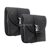 2pcs Spare Black 600D Nylon Scuba Diving Weight Belt Pockets with Quick Release Buckle - 14 x 12cm