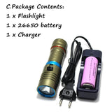 5000LM 100M underwater diving flashlight led scuba flashlights light L2 torch diver Use 18650 OR 26650 Rechargeable batteries