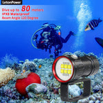 Professional Underwater 27 LED Photography Light Highlight Lamp 20000Lumens Diving Flashlight 100M Waterproof Video Camera torch