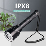 Professional Super Powerful 8000LM led Scuba Diving IPX8 Waterproof Flashlight Diver Light LED Underwater Torch Lamp Lanterna