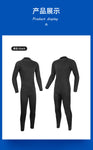 3MM Neoprene Wetsuits Men Diving Suits Long Sleeves Surfing Snorkel One Pieces Black