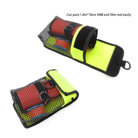 Mesh Bag Scuba Dive Reel Snap And Safety Marker Buoy Holder Carry Mesh Bag Scuba Diving And Snorkeling Accessories