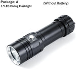 Ekaiou Diving Light 2000 Lumens Super Bright Scuba Dive Flashlight IP68 Waterproof For 100m Underwater Diving Catching Fish Lamp