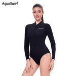 2mm Women's Surfing Diving Swimwear Neoprene Keep Warm Split Wetsuit Long Sleeve Snorkeling Scuba Dive Suit Pink White Swimsuit