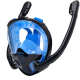 Full Face Snorkel Mask 180°Panoramic View Silicone Dry Top Snorkeling Diving Swimming Goggles With 2 Snorkels Anti-Fog Anti-Leak