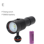 3000 Lumens LED Diving Flashlight 4x XP-G2 White + 2x XPE Red Underwater Scuba Photography Video Photography Waterproof Light