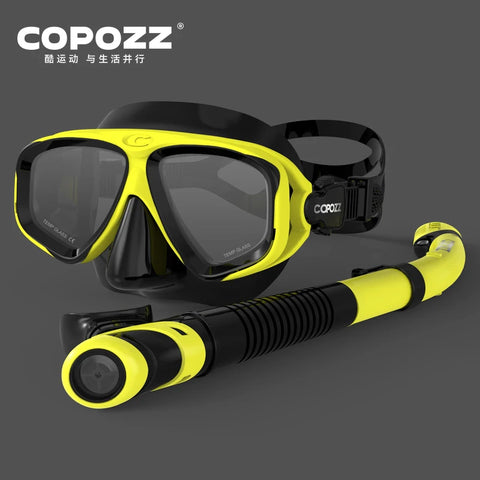 COPOZZ Professional Diving Scuba Mask No Fogging Snorkeling Scuba Dive Glasses Seal Diving Tempered Glass Mask Goggles Men Women