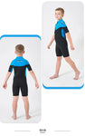 Children's Wetsuit Boys 3MM Neoprene Short Sleeves Zip Front Thermal Warm Surfing Suit Girls Snorkeling Swimming Suit Swimwear