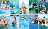 Full Face Snorkel Mask Snorkeling with Camera Mount 180 Degree Panoramic View Anti-Fog Anti-Leak Snorkeling Set for Adult Kids