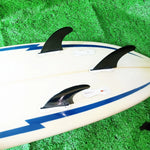 3 PCS Surf FIN F II High Quality Fiberglass Plastic Black/White Surfboard Size M Surfing Tri Fins