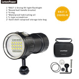 Professional Underwater 27 LED Photography Light Highlight Lamp 20000Lumens Diving Flashlight 100M Waterproof Video Camera torch