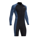 1.5mm Neoprene Shorty Mens Wetsuit UV-proof Front Zip Lycra Long Sleeves Diving Suit for Underwater Snorkeling Swimming Surfing