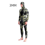 DEMMET Hooded Camouflage 3MM Two-piece Neoprene Wetsuit For Scuba Diving Swimming Underwater Hunting Wetsuit Keeps Warm And Cold