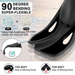 Snorkel Fins Swim Flippers Short Diving Frog Shoes Duck Webs Adjustable Silicone Travel Size Open Heel Adult Men Women Youth Kid