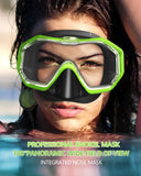 Snorkel Mask 3 Windows Panoramic Wide View HD Three-Lens Adjustable Scuba Snorkeling Swimming Diving For Adults and Kids