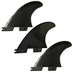 3 PCS Surf FIN F II High Quality Fiberglass Plastic Black/White Surfboard Size M Surfing Tri Fins