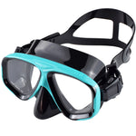 Snorkel Mask Swimming Goggles Scuba Diving Silicone Skirt Tempered Glass Len Wide View Training With Nose Cover Adjustable Strap