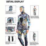 DEMMET Hooded Camouflage 3MM Two-piece Neoprene Wetsuit For Scuba Diving Swimming Underwater Hunting Wetsuit Keeps Warm And Cold