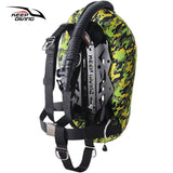 30LBS Scuba Tech Diving BCD for Travel Backmount Donut Wing with Single Cylinder STA Harness Buoyancy Compensators Camouflage