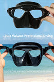 We-Fans Extreme Low Volume Free Diving Mask Scuba Snorkeling Spearfishing Black Silicon Mask Swimming Goggles For Scuba Dive