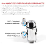 Adjustable Diving Regulator 360-Degree Rotation LP HP Port Swivel Connector Low High Pressure Waterproof Scuba Hose Adapter