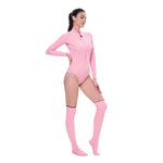 2mm Women's Surfing Diving Swimwear Neoprene Keep Warm Split Wetsuit Long Sleeve Snorkeling Scuba Dive Suit Pink White Swimsuit