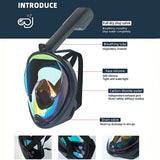 Full Dry Snorkeling Mask 180° Panoramic Scuba Mask Waterproof UV Protection Strap Adjustable Shoulder Strap And Camera Holder