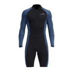 1.5mm Neoprene Shorty Mens Wetsuit UV-proof Front Zip Lycra Long Sleeves Diving Suit for Underwater Snorkeling Swimming Surfing