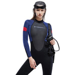 Wetsuit for Men Women One-piece Scuba Diving Suit 3MM Neoprene Long Sleeve Snorkeling Surfing Swimsuit for Girls Sun Protection