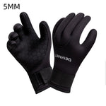 DEMMET Dive Gloves 3/5MM Neoprene Five Finger Warm Wetsuit Winter Gloves for Scuba Diving Snorkeling Surfing