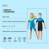 Children's Wetsuit Boys 3MM Neoprene Short Sleeves Zip Front Thermal Warm Surfing Suit Girls Snorkeling Swimming Suit Swimwear