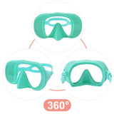 Diving facial mirror, anti -fog 180 ° snorkeling facial mirror, deep water diving mask diving goggles with respiratory tube