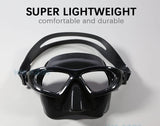 We-Fans Extreme Low Volume Free Diving Mask Scuba Snorkeling Spearfishing Black Silicon Mask Swimming Goggles For Scuba Dive