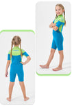 Children's Wetsuit Boys 3MM Neoprene Short Sleeves Zip Front Thermal Warm Surfing Suit Girls Snorkeling Swimming Suit Swimwear