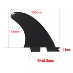 3 PCS Surf FIN F II High Quality Fiberglass Plastic Black/White Surfboard Size M Surfing Tri Fins