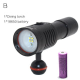 3000 Lumens LED Diving Flashlight 4x XP-G2 White + 2x XPE Red Underwater Scuba Photography Video Photography Waterproof Light