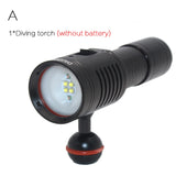 3000 Lumens LED Diving Flashlight 4x XP-G2 White + 2x XPE Red Underwater Scuba Photography Video Photography Waterproof Light