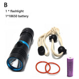 Waterproof IPX8 Diving Flashlight L2 LED Scuba Diver Diving Light 100M 26650 Waterproof Lantern Camping Fishing LED Torch