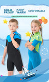 Children's Wetsuit Boys 3MM Neoprene Short Sleeves Zip Front Thermal Warm Surfing Suit Girls Snorkeling Swimming Suit Swimwear