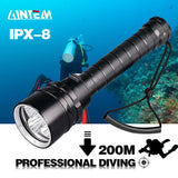 Powerful LED Diving Flashlight Super 8000LM 3/5LED Professional Underwater Torch IP8 Waterproof rating Lamp Using 18650 Battery